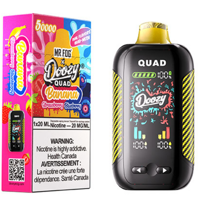 Mr. Fog Doozy Quad — Banana Strawberry + Banana Blueberry