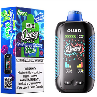 Mr. Fog Doozy Quad — Blue Raspberry Mint + Blueberry Mint