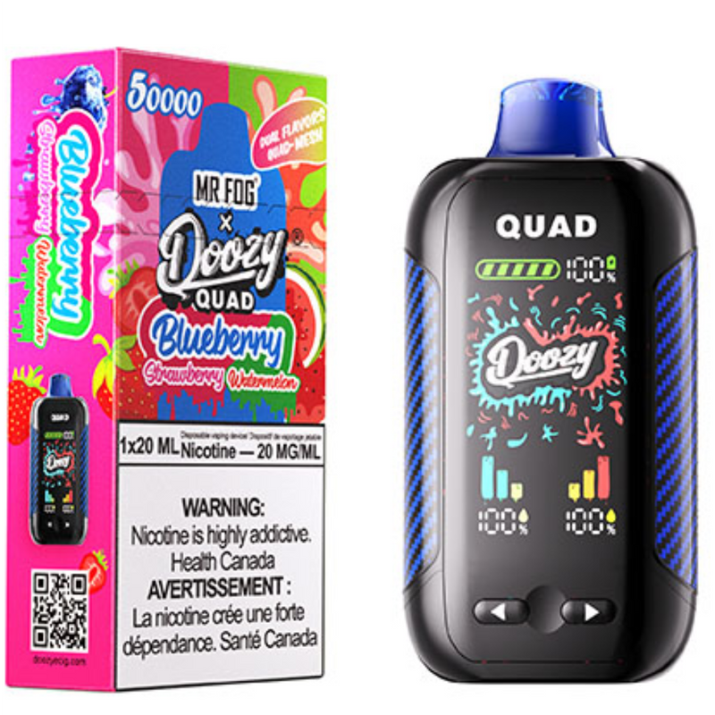 Mr. Fog Doozy Quad — Blueberry Strawberry + Blueberry Watermelon
