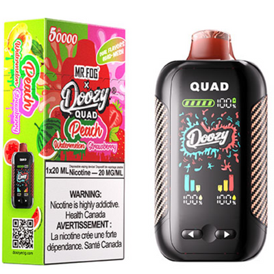 Mr. Fog Doozy Quad — Peach Watermelon + Peach Strawberry