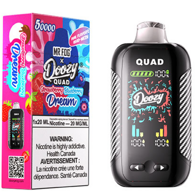 Mr. Fog Doozy Quad — Strawberry Dream + Blueberry Dream