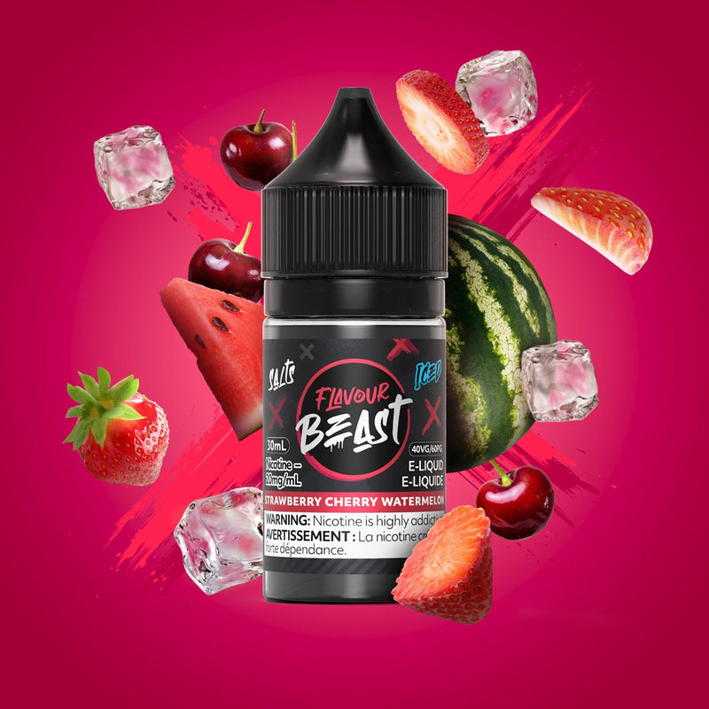 Flavour Beast Salts 30mL — Strawberry Cherry Watermelon Iced - 20mg