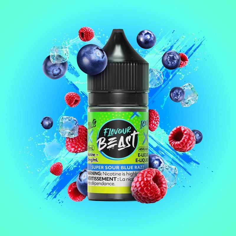 Flavour Beast Salts 30mL — Super Sour Blue Razz Iced - 20mg