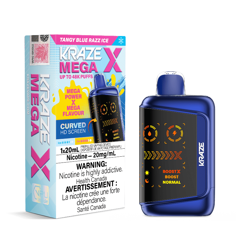 Kraze Mega X 48K — Tangy Blue Razz Ice